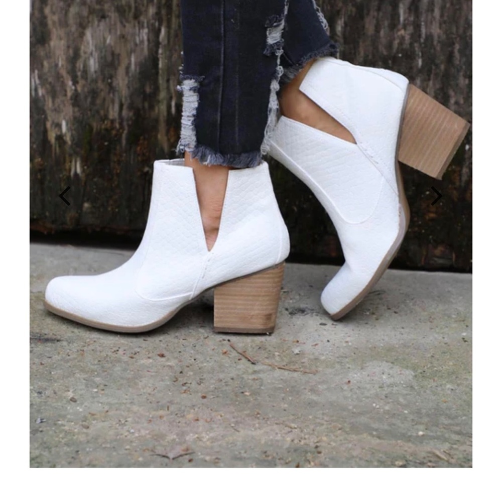 Not Rated Optic White Texture Ankle Booties